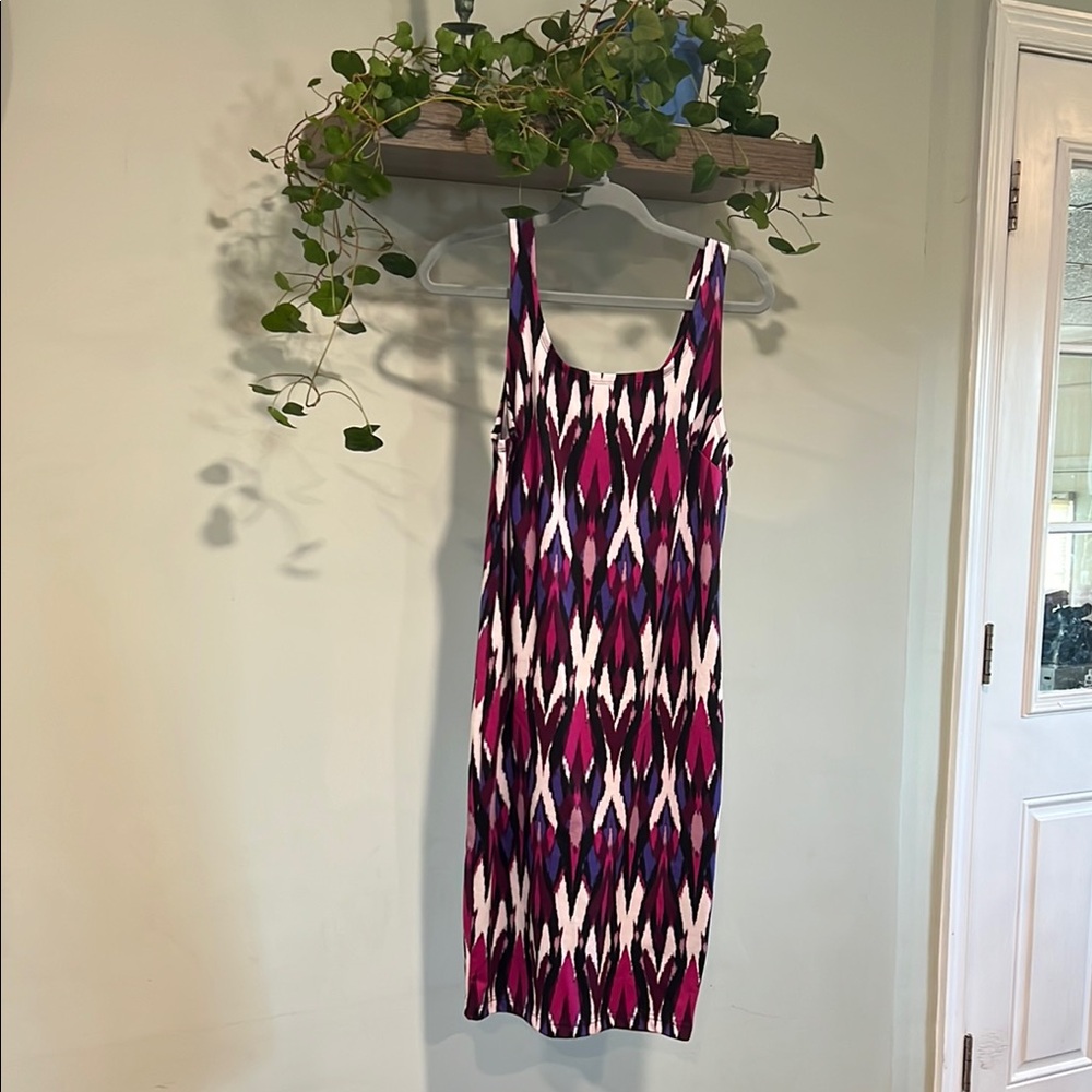 K Jordan Red and White Sheath Mini Dress Sleeveless Scoop Neck